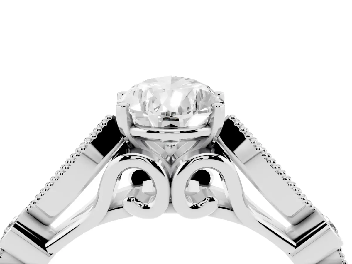 Pear Cut Cut Diamond with Milgrain Marquise and Bezel Accents on a Solitaire Band with Prong Setting Platinum