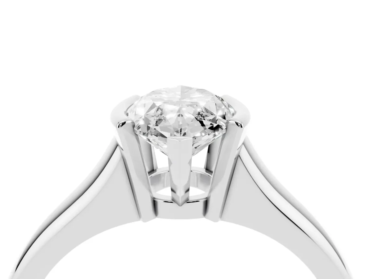 Marquise Cut Solitaire Tension Set Diamond Ring with Split Shank Band White gold