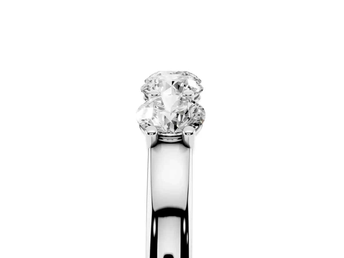 Four-Stone Round Diamond Prong-Set Band White gold