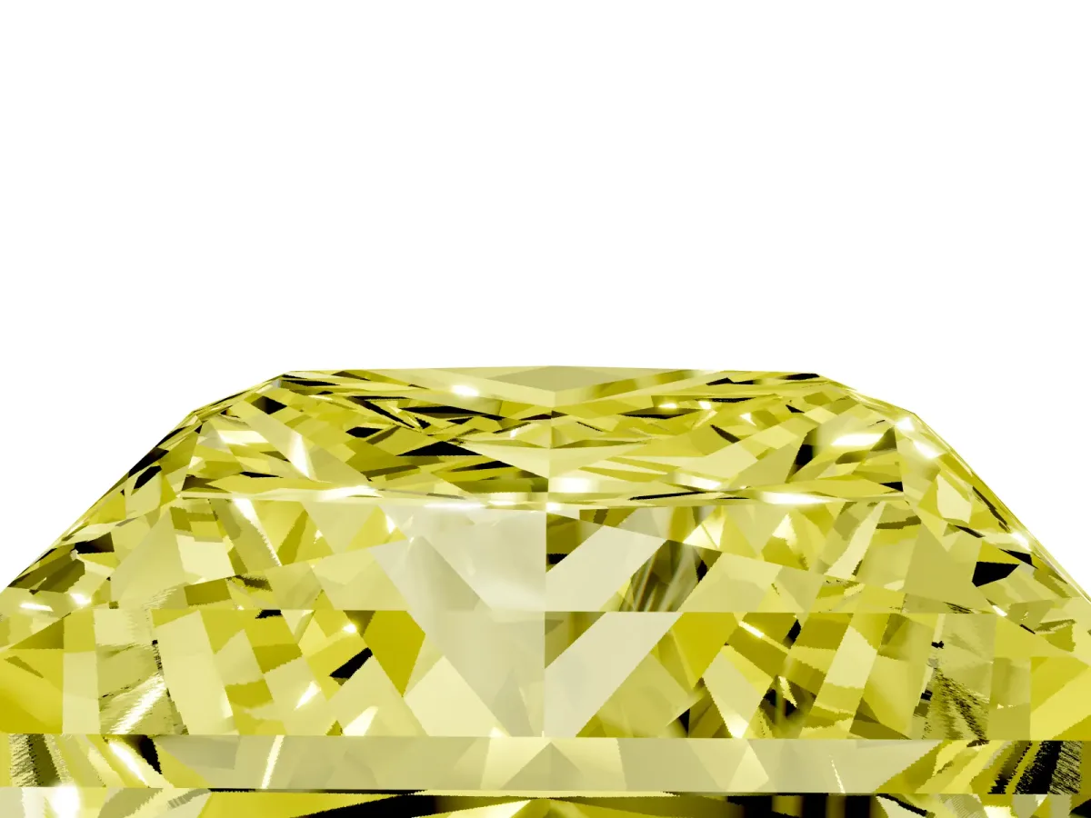Fancy Yellow Princess Cut Halo Diamond Ring with Milgrain and Bezel Accents on a Split Shank Band Silver
