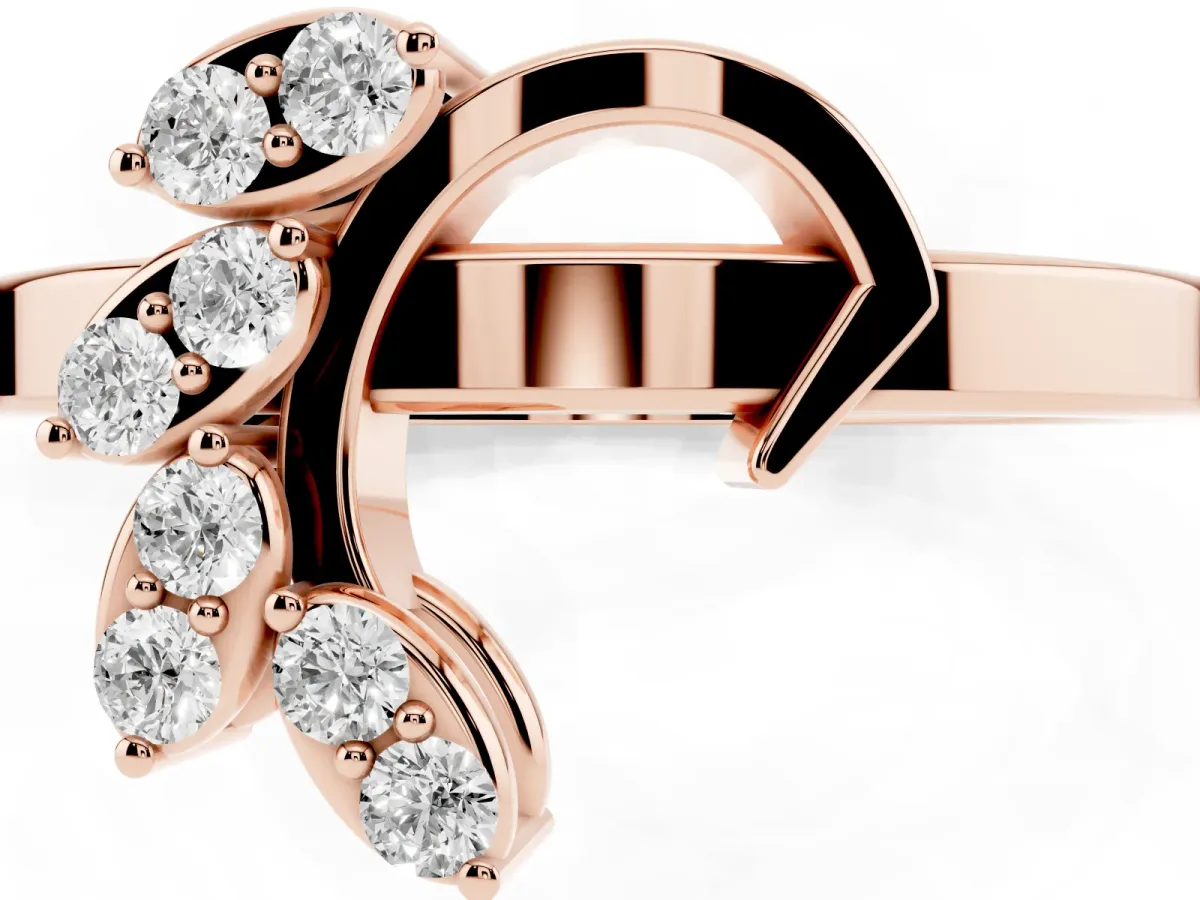 Round Diamond Milgrain Eternity Band with Channel Setting Rose gold