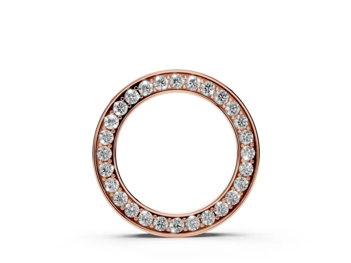 Round Diamond Pavé Circle Pendant Rose gold