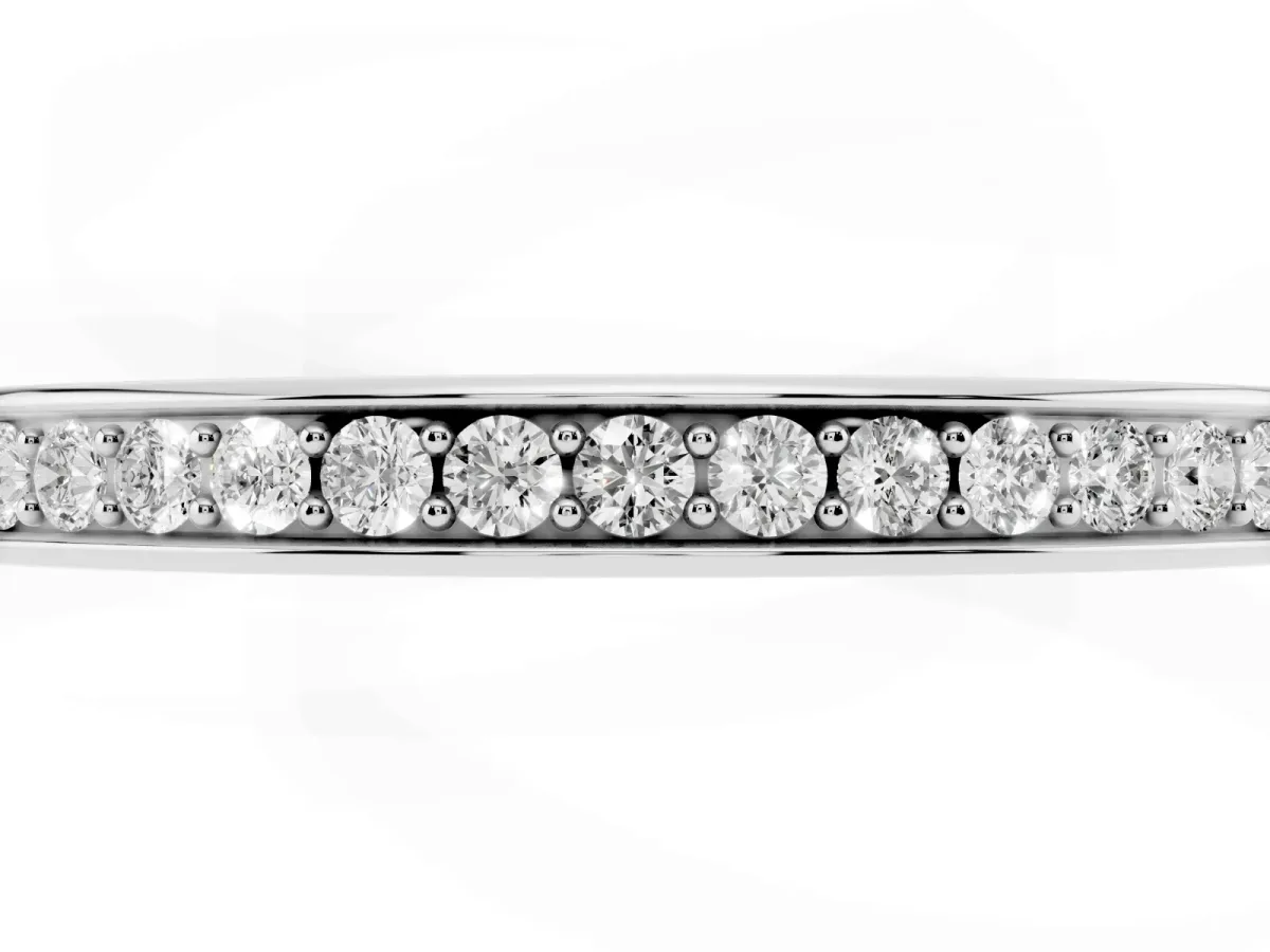 Round Diamond Eternity Band with Pavé Setting Silver