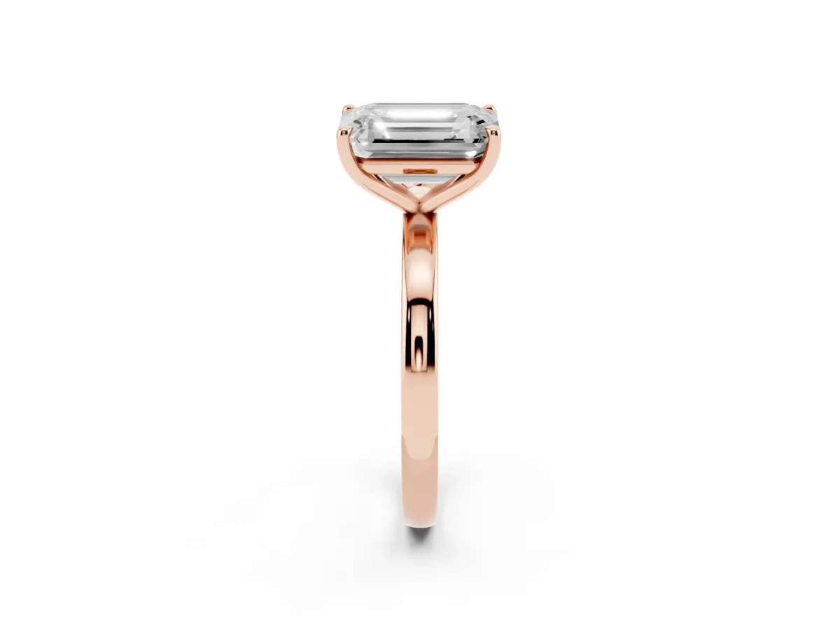 Fancy Green Pear Cut and Emerald Cut Toi Moi Ring with Prong Setting Rose gold