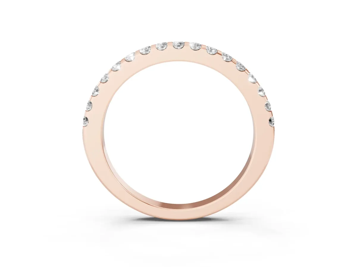 Round Diamond Pavé Eternity Band with Micro Prong Setting Rose gold