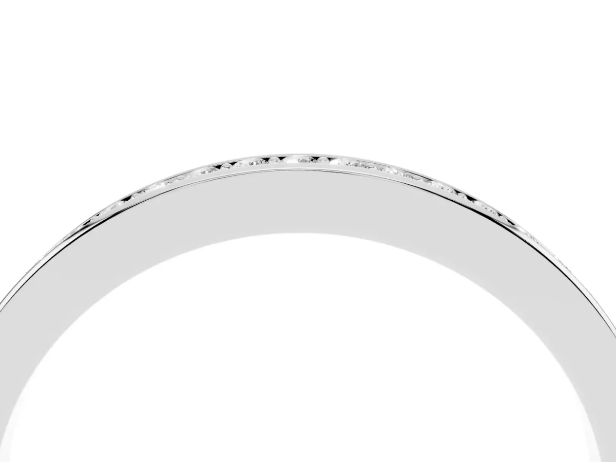 Round Diamond Eternity Band with Pavé Setting Silver