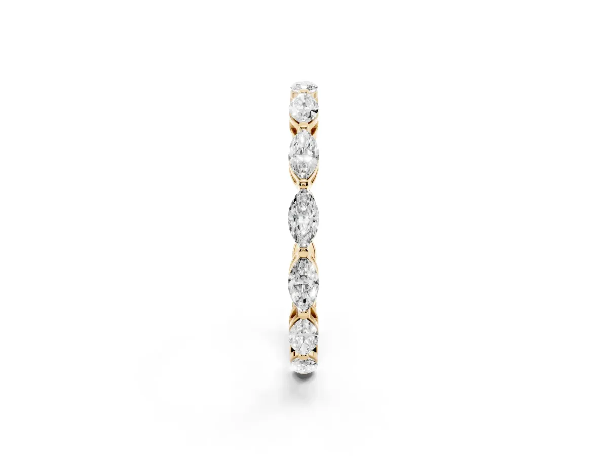 Marquise Diamond Eternity Band with U-Prong Setting Yellow gold