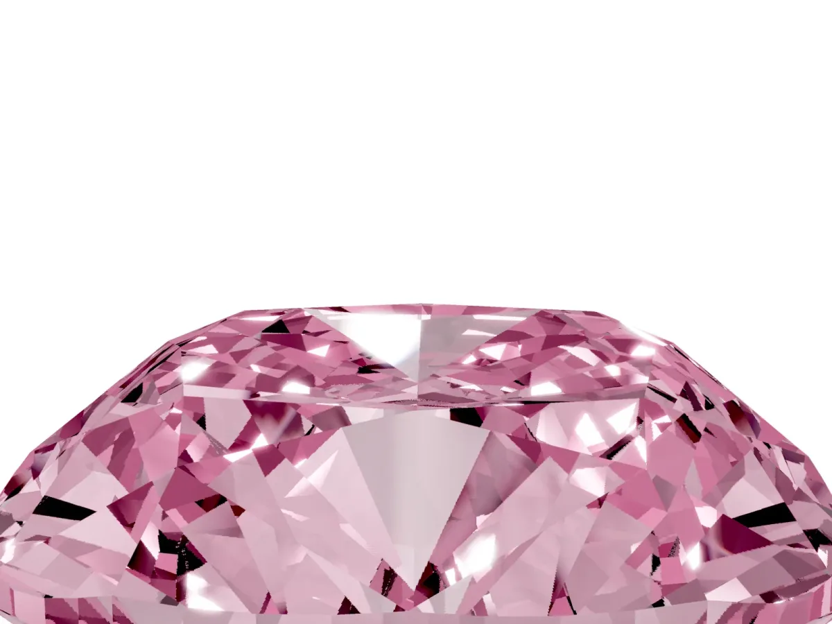 Fancy Pink Cushion Cut Solitaire Engagement Ring with Cathedral Band and Four-Prong Setting Silver