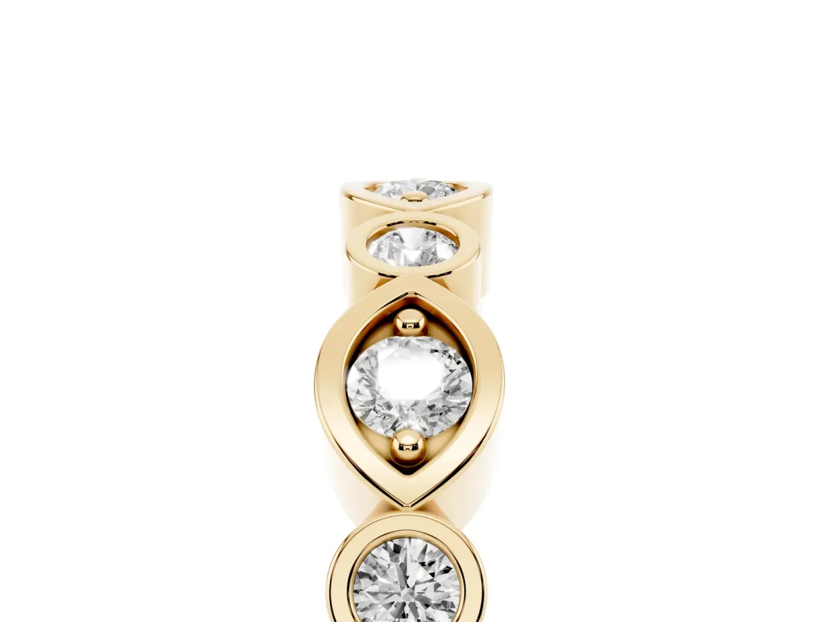 Bezel Set Mixed Shape Diamond Eternity Band Yellow gold