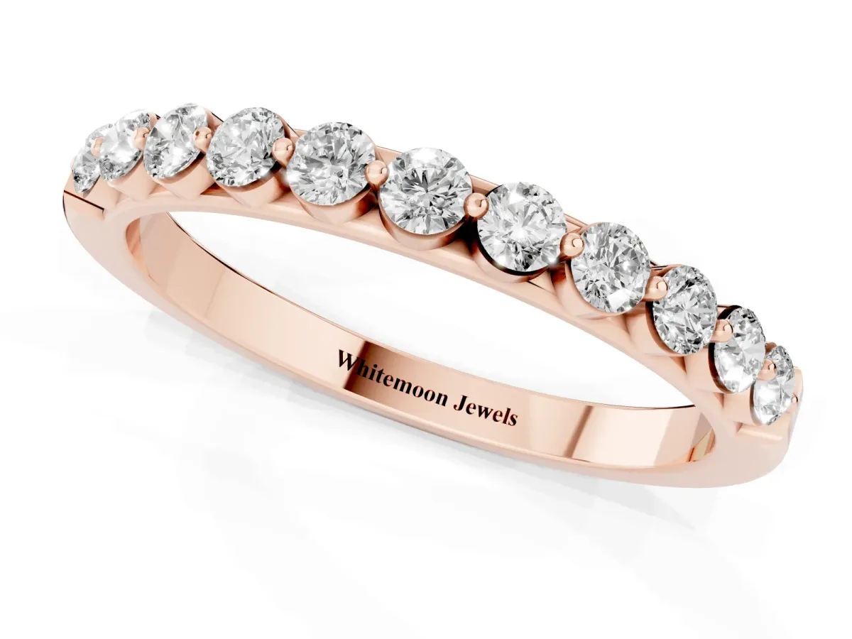 Round Diamond Channel Set Eternity Band Rose gold