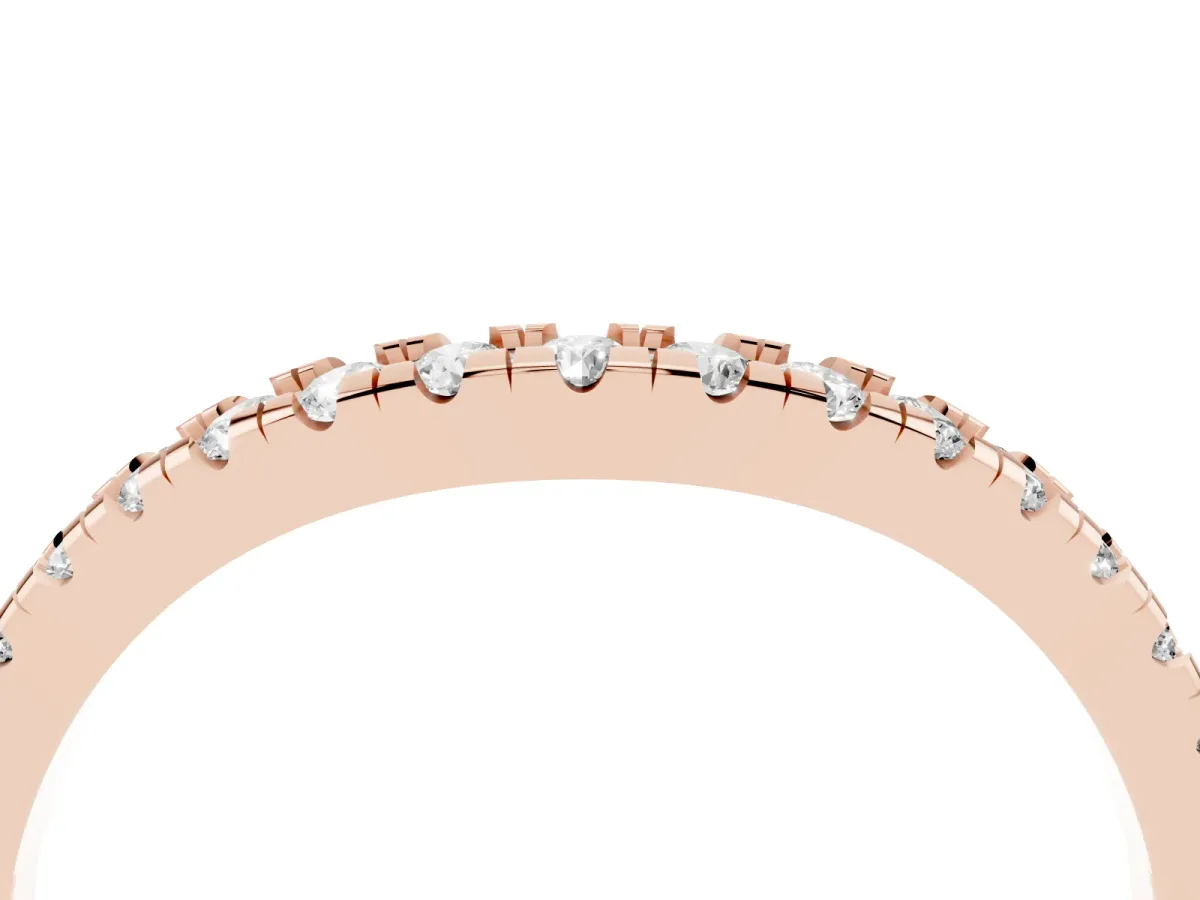Diamond Pavé Curved Wedding Band Rose gold