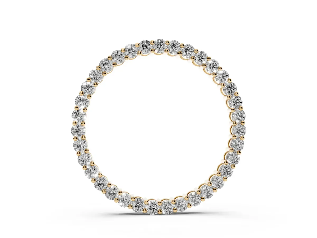 Round Diamond Eternity Pendant with Prong Setting Yellow gold