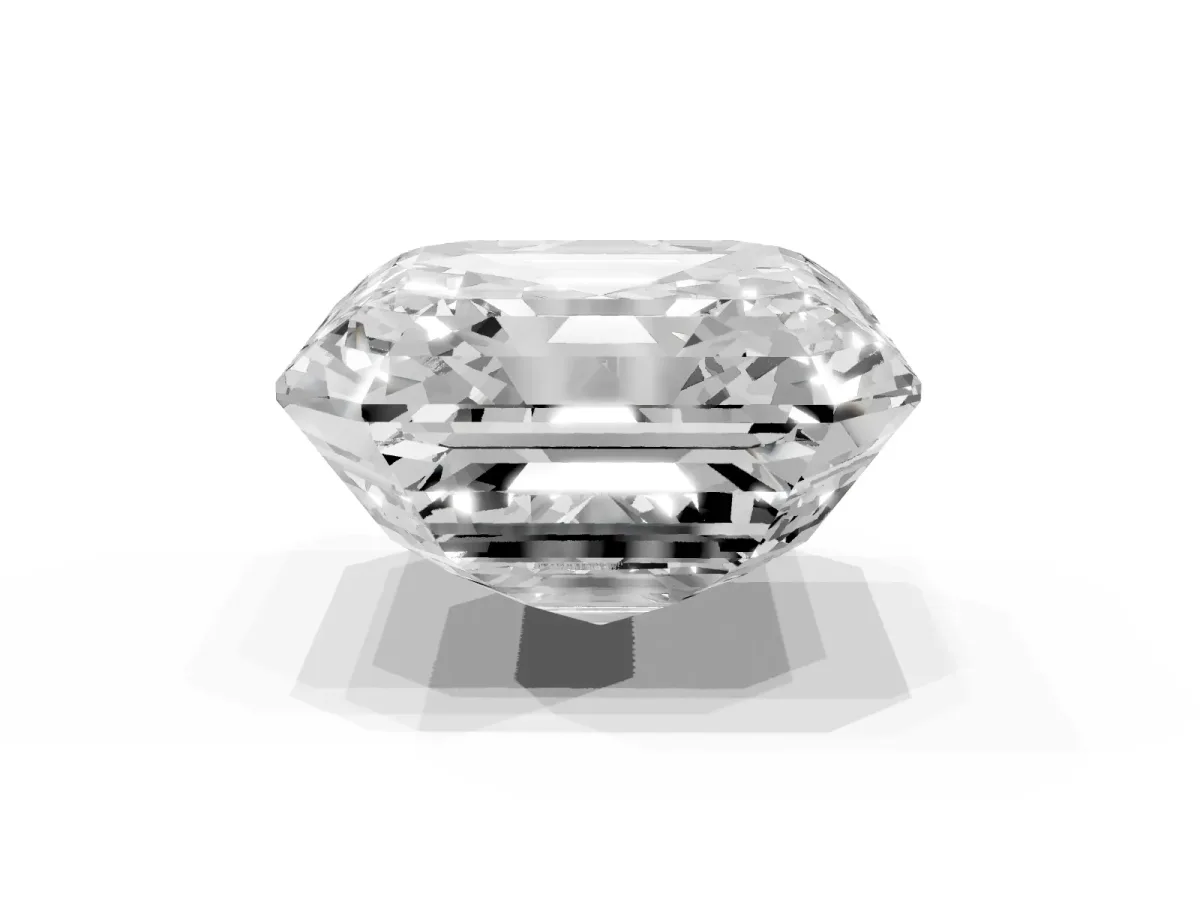 Asscher Cut Halo Diamond Ring with Milgrain Edge and Round Prong Setting Platinum