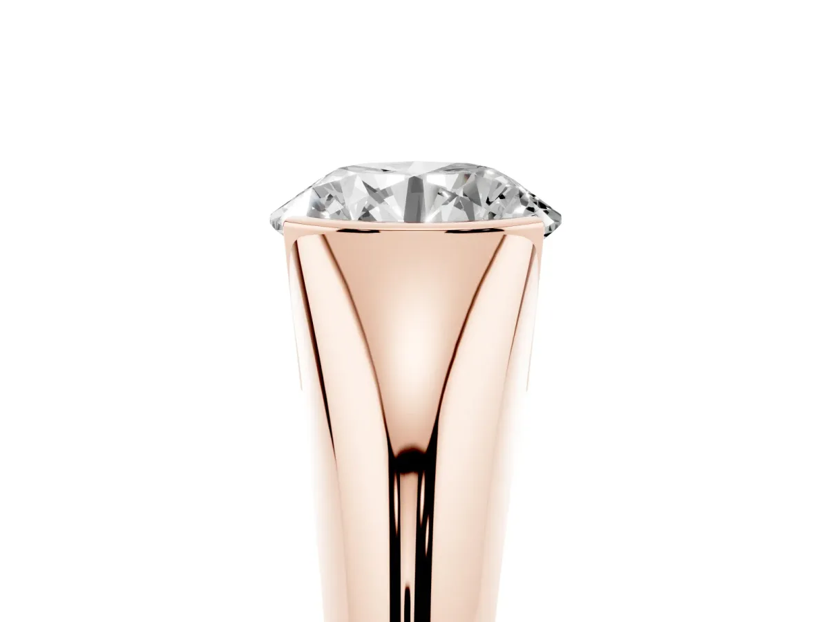 Round Cut Solitaire Tension Set Diamond Ring Rose gold