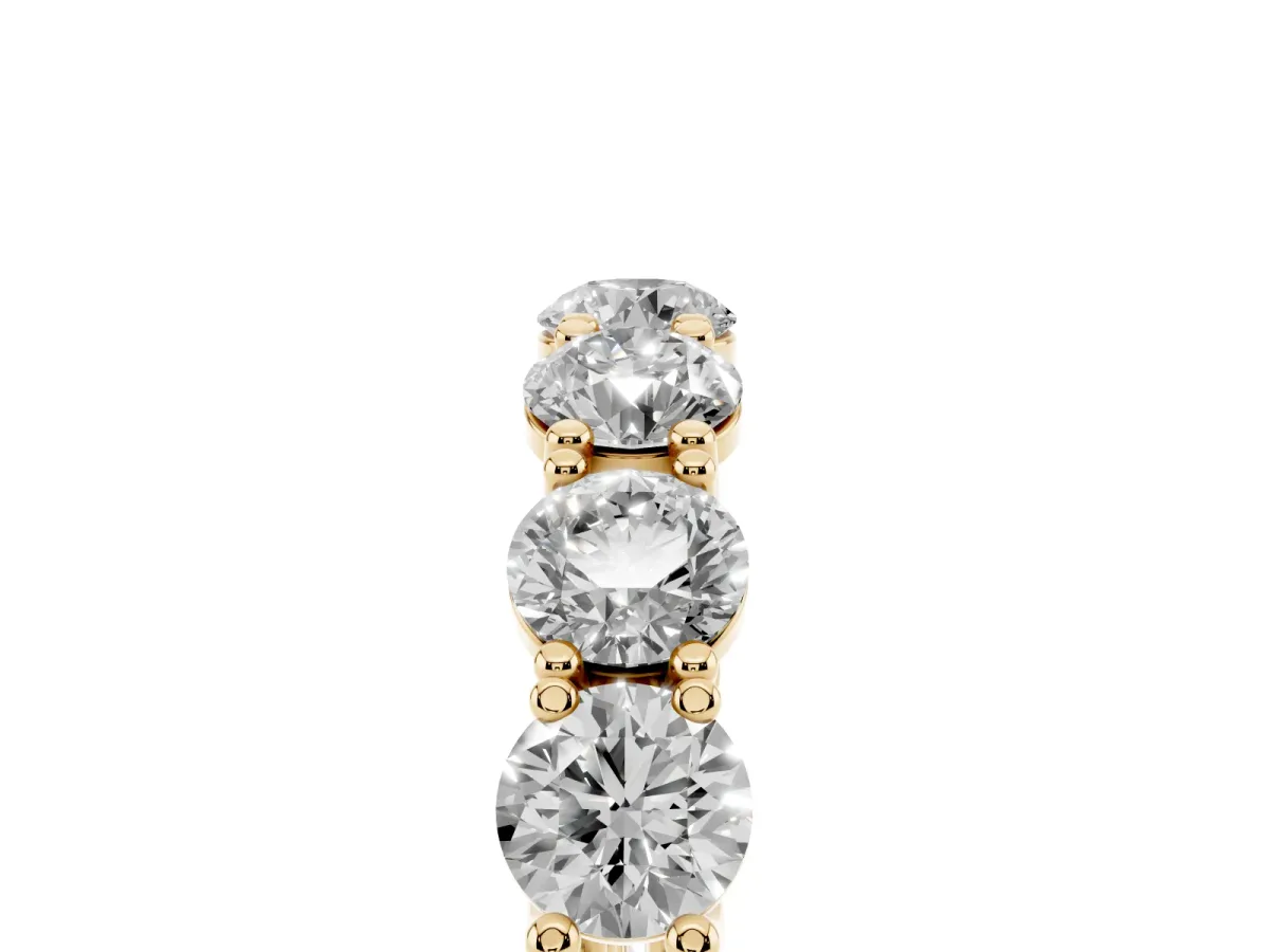 Round Diamond Woven Full Eternity Band Yellow gold