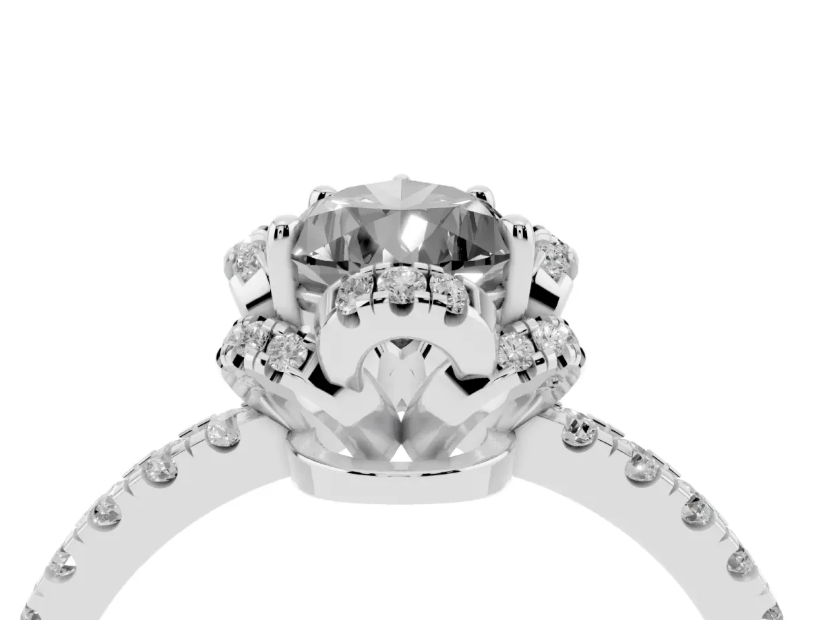 Fancy Black Pear Cut Diamond Halo Pave Band with Four-Prong Setting Silver