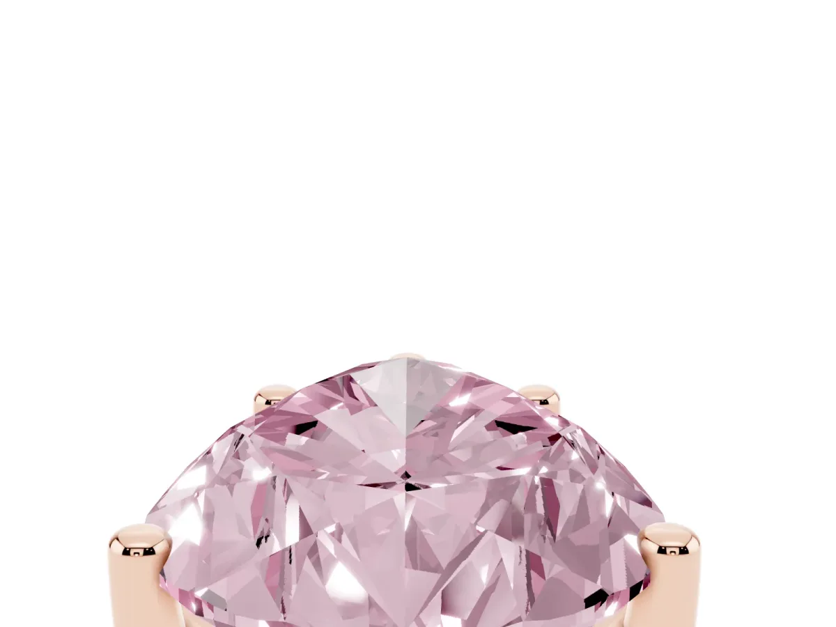 Fancy Pink Pear Cut Cut Diamond Solitaire Engagement Ring with Tapered Plain Band and Four-Prong Setting Rose gold