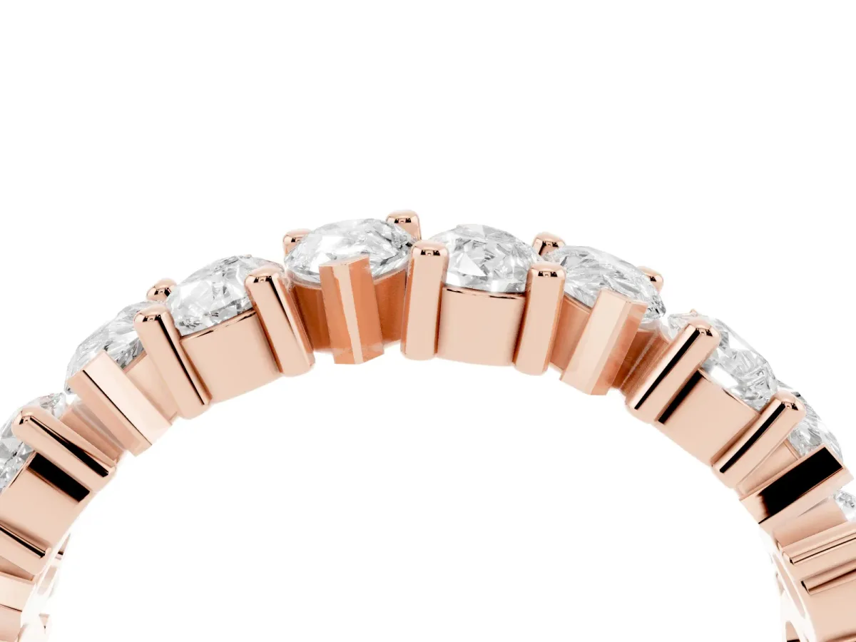 Pear Diamond Shared Prong Eternity Band Rose gold