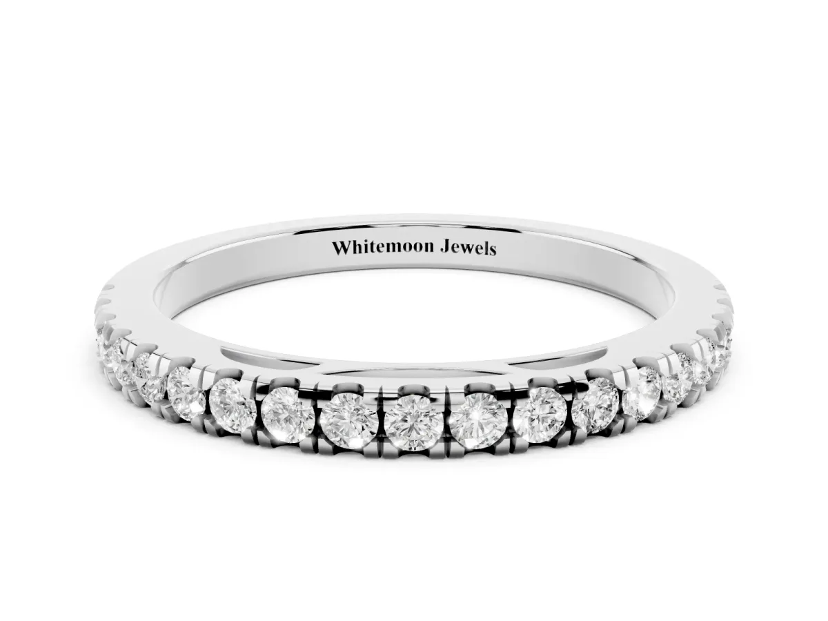 Round Diamond Pavé Set Eternity Band White gold