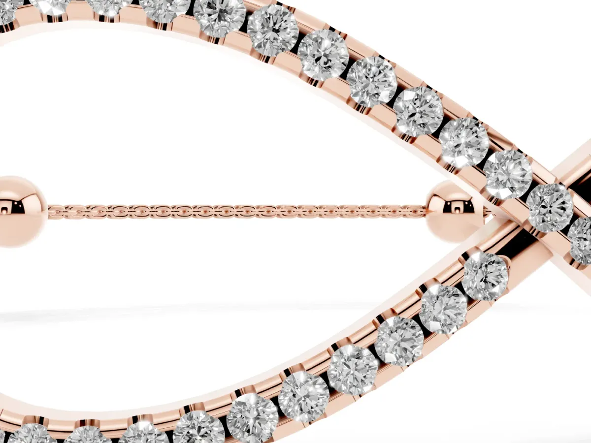 Pavé Round Diamond Infinity Chain Bracelet with Bezel Setting Rose gold