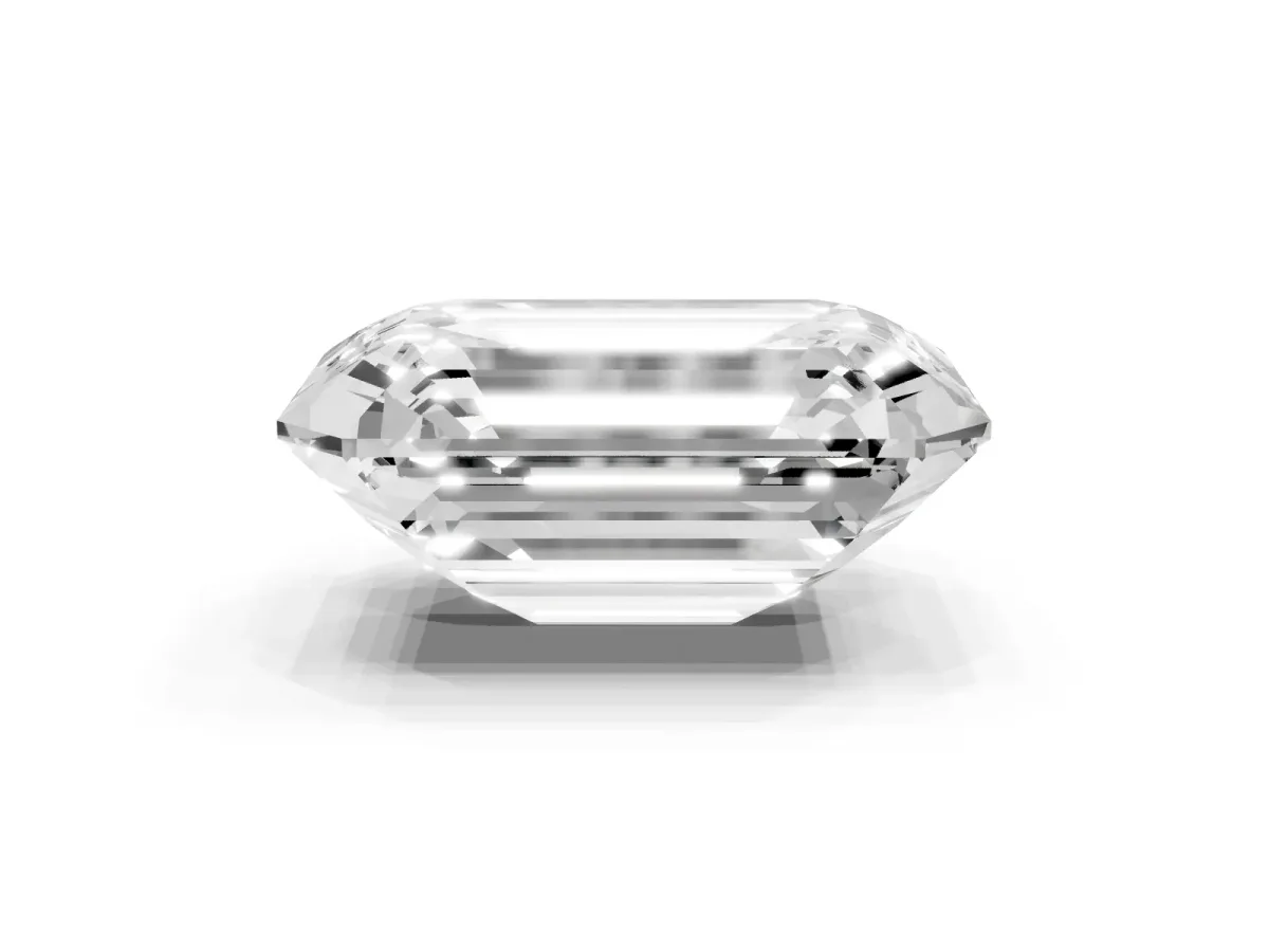 Emerald Cut Cut Pave Band Milgrain Solitaire Ring Yellow gold