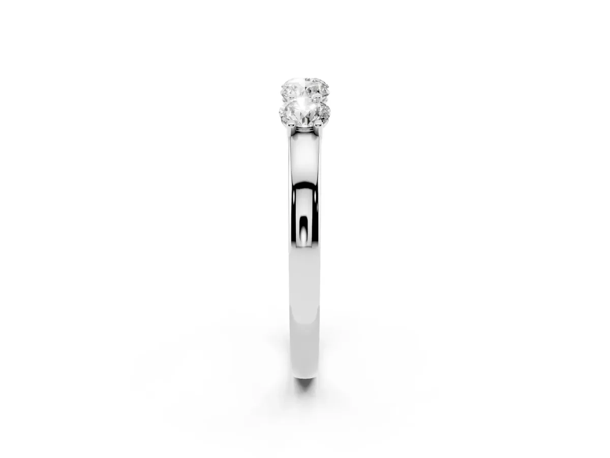 Four-Stone Round Diamond Prong-Set Band White gold