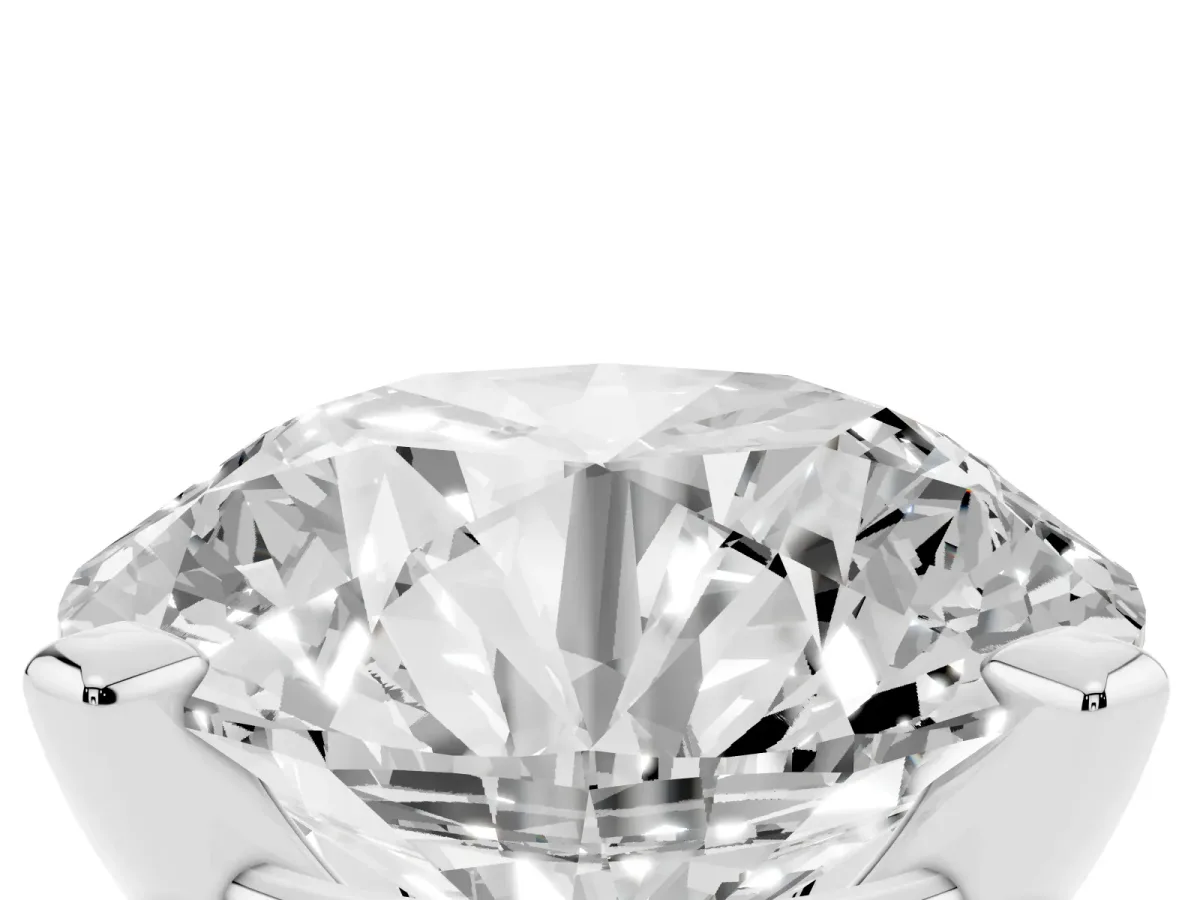 Round Cut Diamond Solitaire Ring with Prong Setting and Classic Band White gold