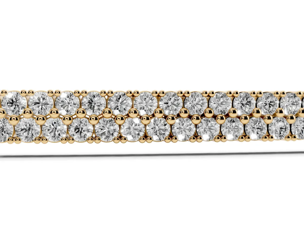 Pavé Round Diamond Box Chain Slider Bracelet Yellow gold