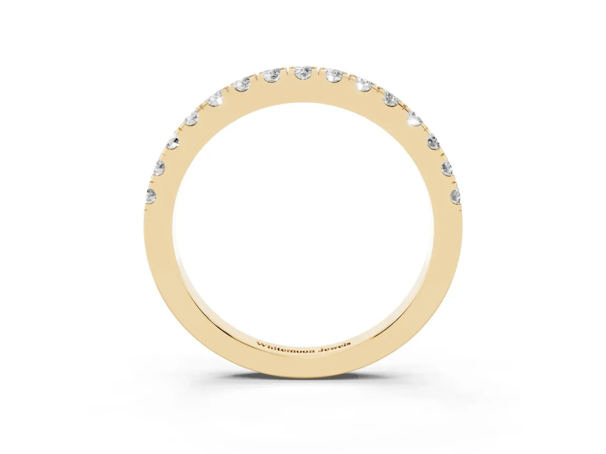 Round Diamond Eternity Band with Prong Setting Yellow gold