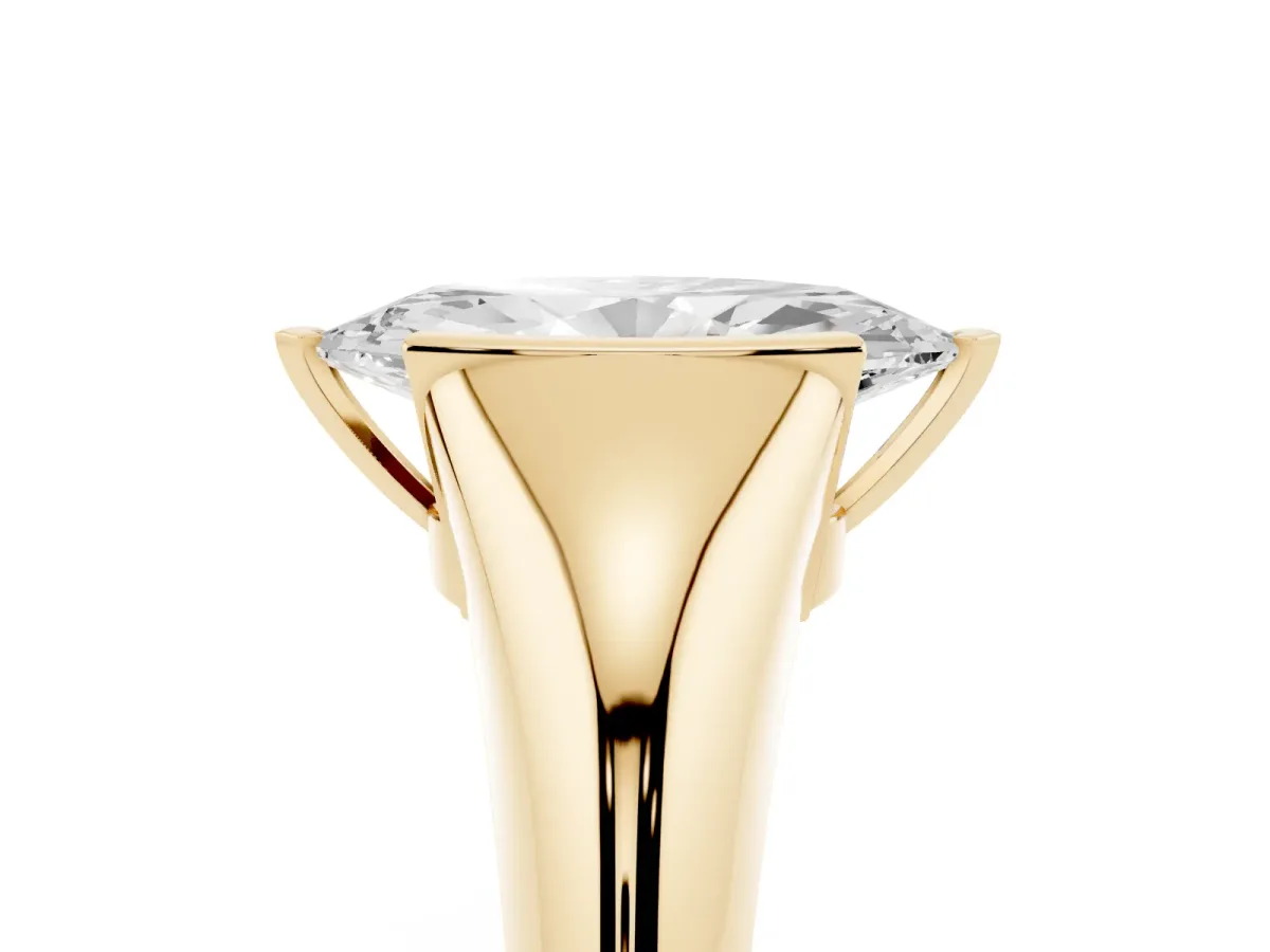 Marquise Cut Solitaire Tension Set Diamond Ring Yellow gold