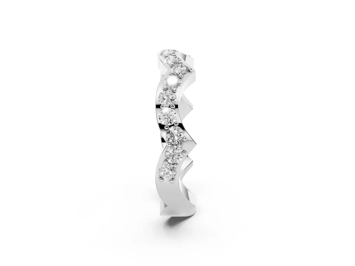 Round Diamond Pavé Zigzag Eternity Band Platinum