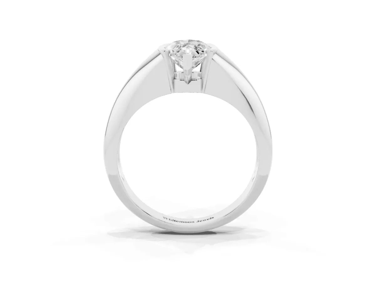 Marquise Cut Solitaire Tension Set Diamond Ring White gold