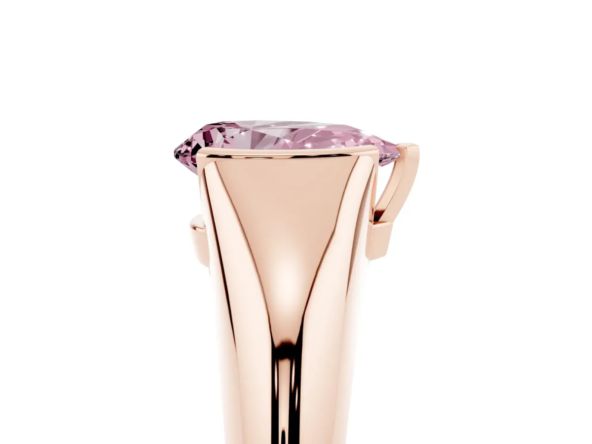 Fancy Pink Pear Cut Solitaire Tension Set Diamond Ring Rose gold