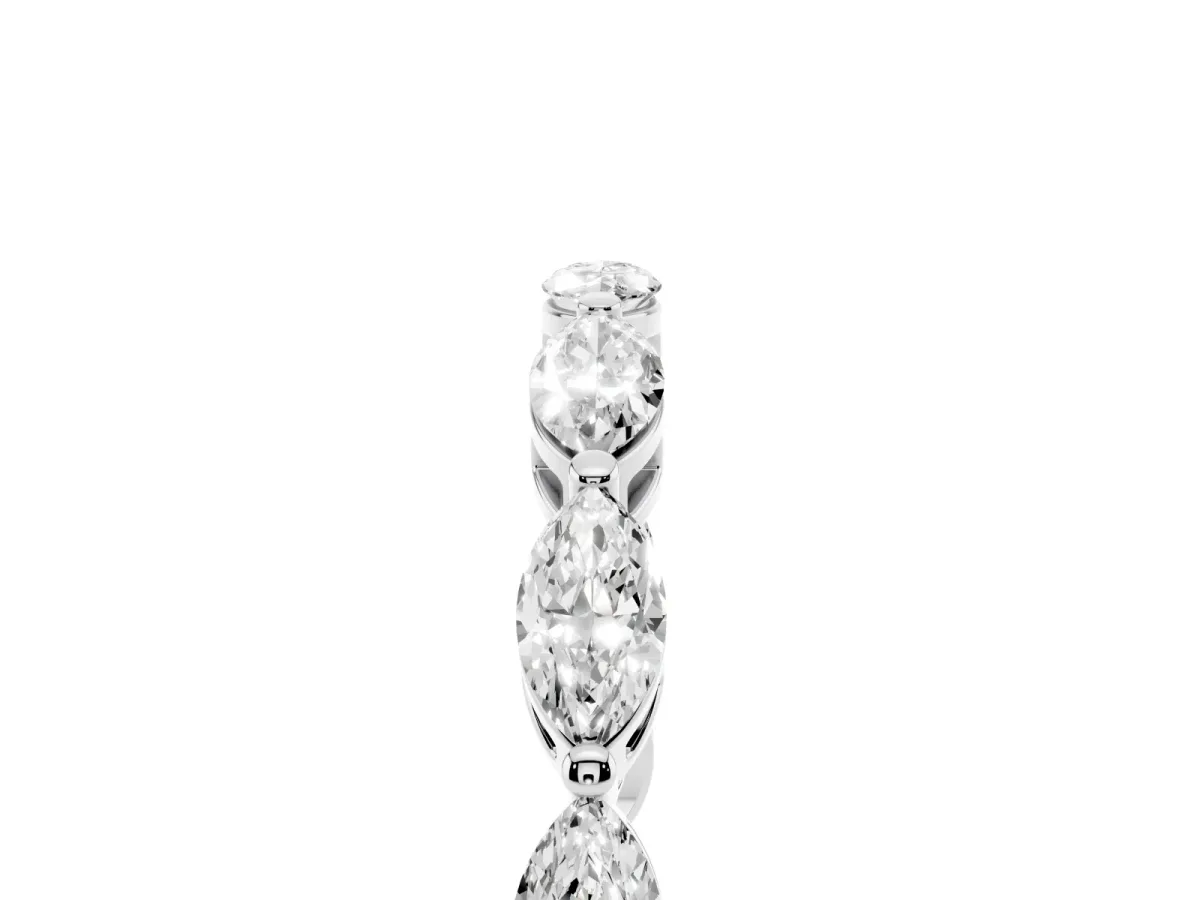 Marquise Diamond Eternity Band with U-Prong Setting Silver