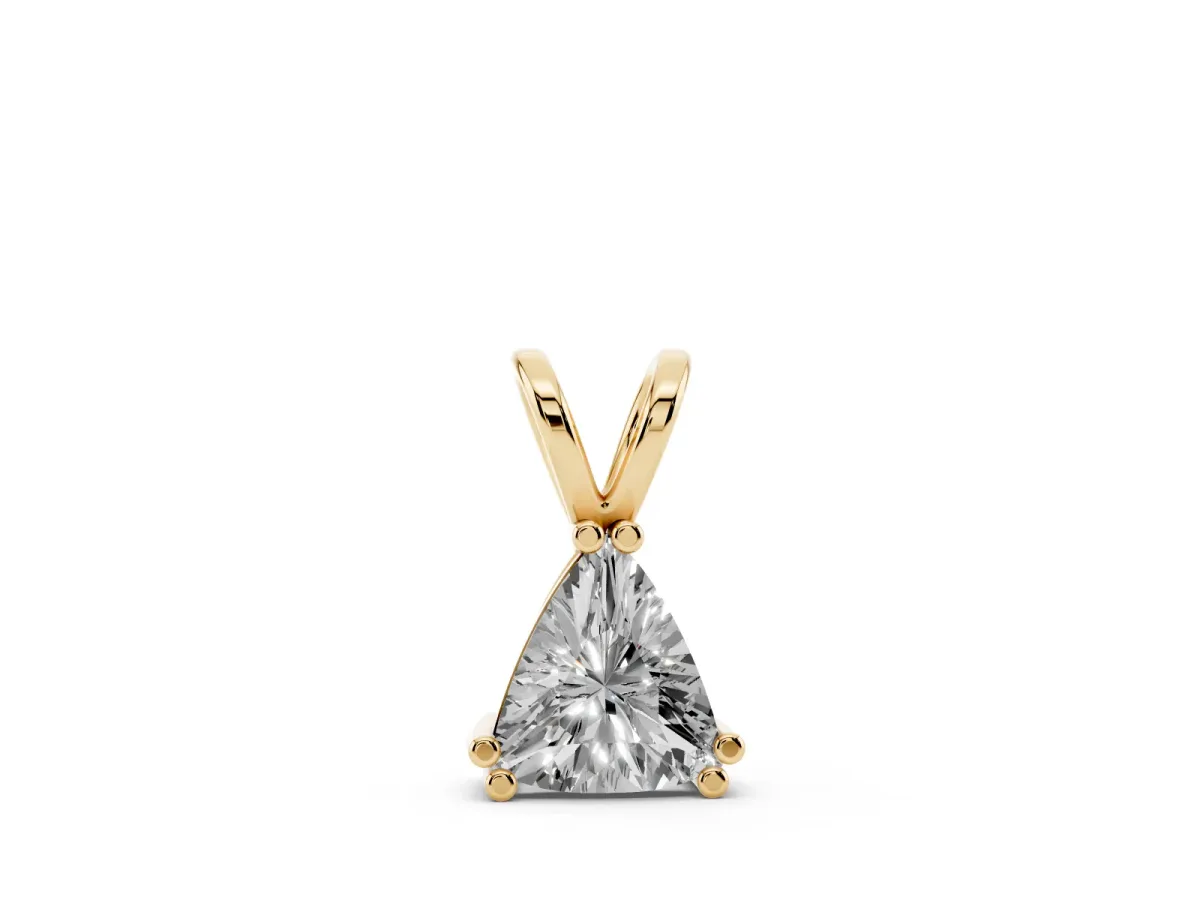 Gold Wire Wrapped Calf Crystal Pendant Yellow gold