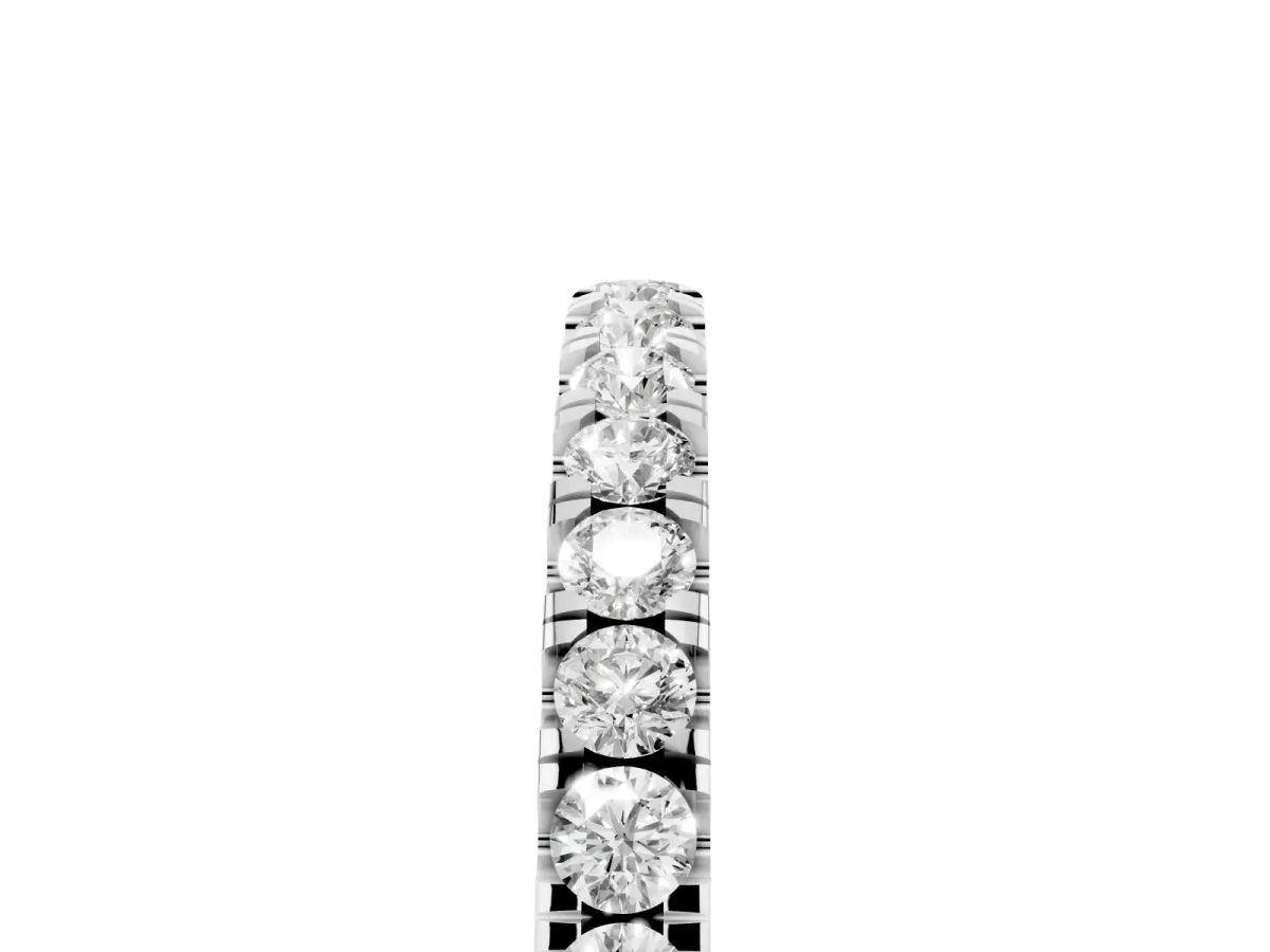 Round Diamond Classic Half Eternity Band with Shared Prong Setting Platinum