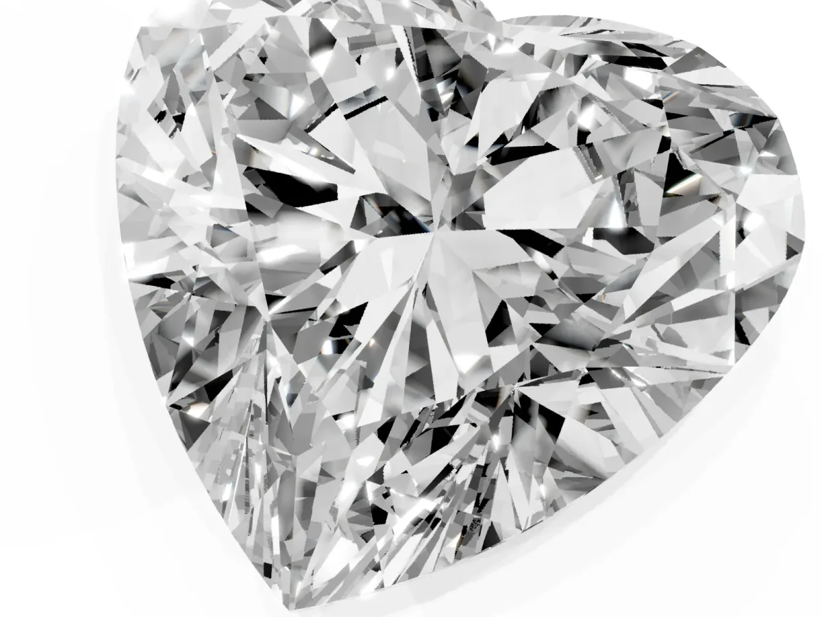 Heart Cut Diamond Ring with Marquise Side Stones and Prong Setting Silver