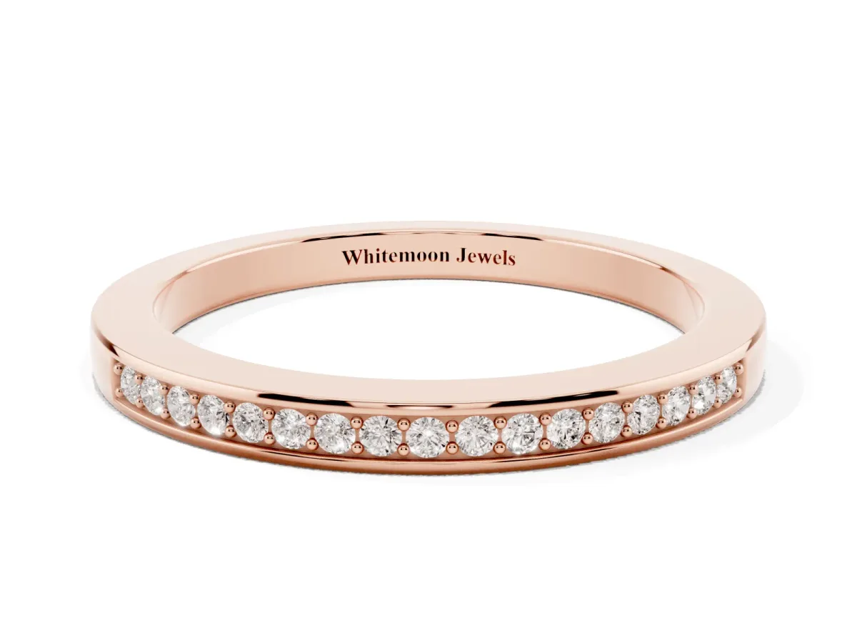 Round Diamond Half Eternity Pavé Band Rose gold
