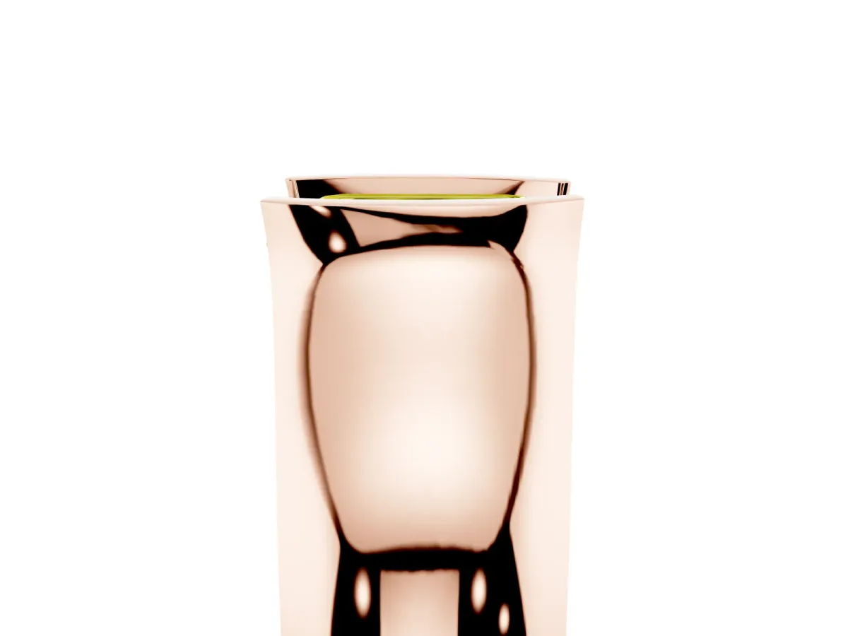 Fancy Yellow Emerald Cut Solitaire Bezel Set Diamond Ring with Wide Band Rose gold