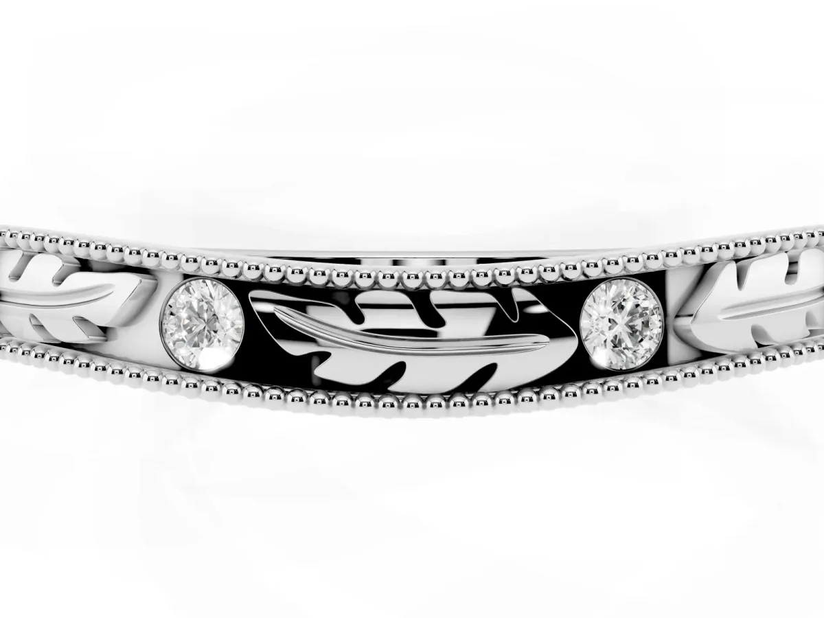 Milgrain Bezel Set Round Diamond Eternity Band Silver