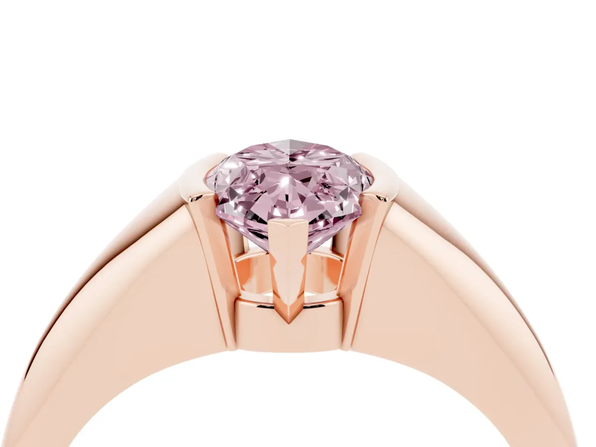 Fancy Pink Marquise Cut Solitaire Tension Set Diamond Ring Rose gold