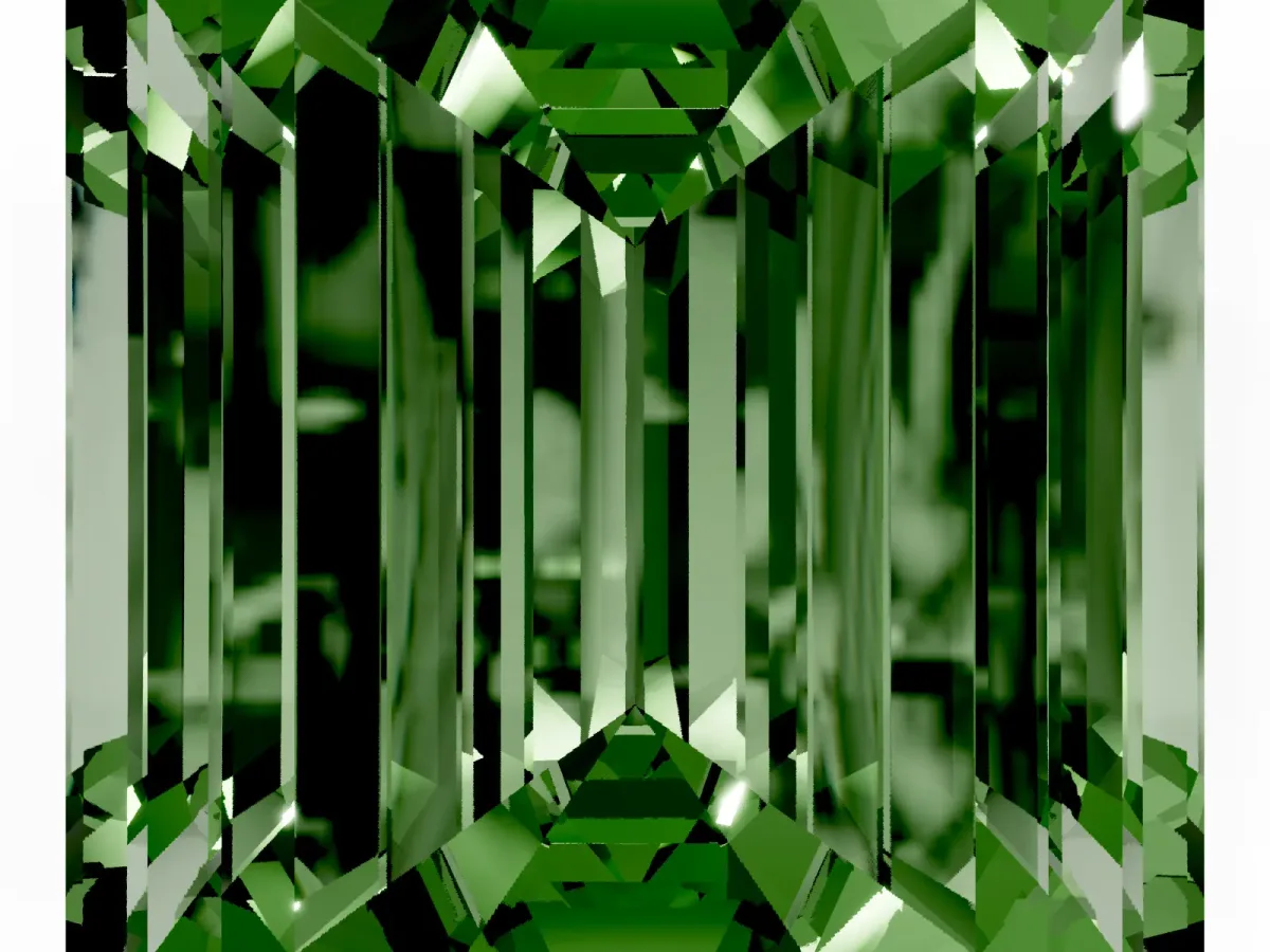 Fancy Green Emerald Cut Diamond Solitaire Ring with Prong Setting and Classic Band Yellow gold