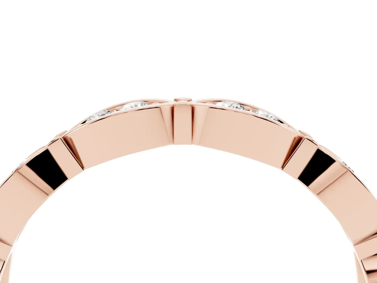 Marquise Diamond Bezel Set Eternity Band Rose gold