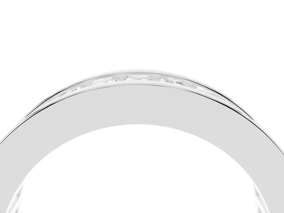 baguette Cut eternity band with channel set Silver