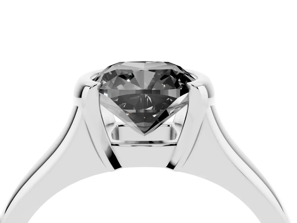 Fancy Black Cushion Cut Solitaire Tension Set Diamond Ring with Split Shank Band Silver