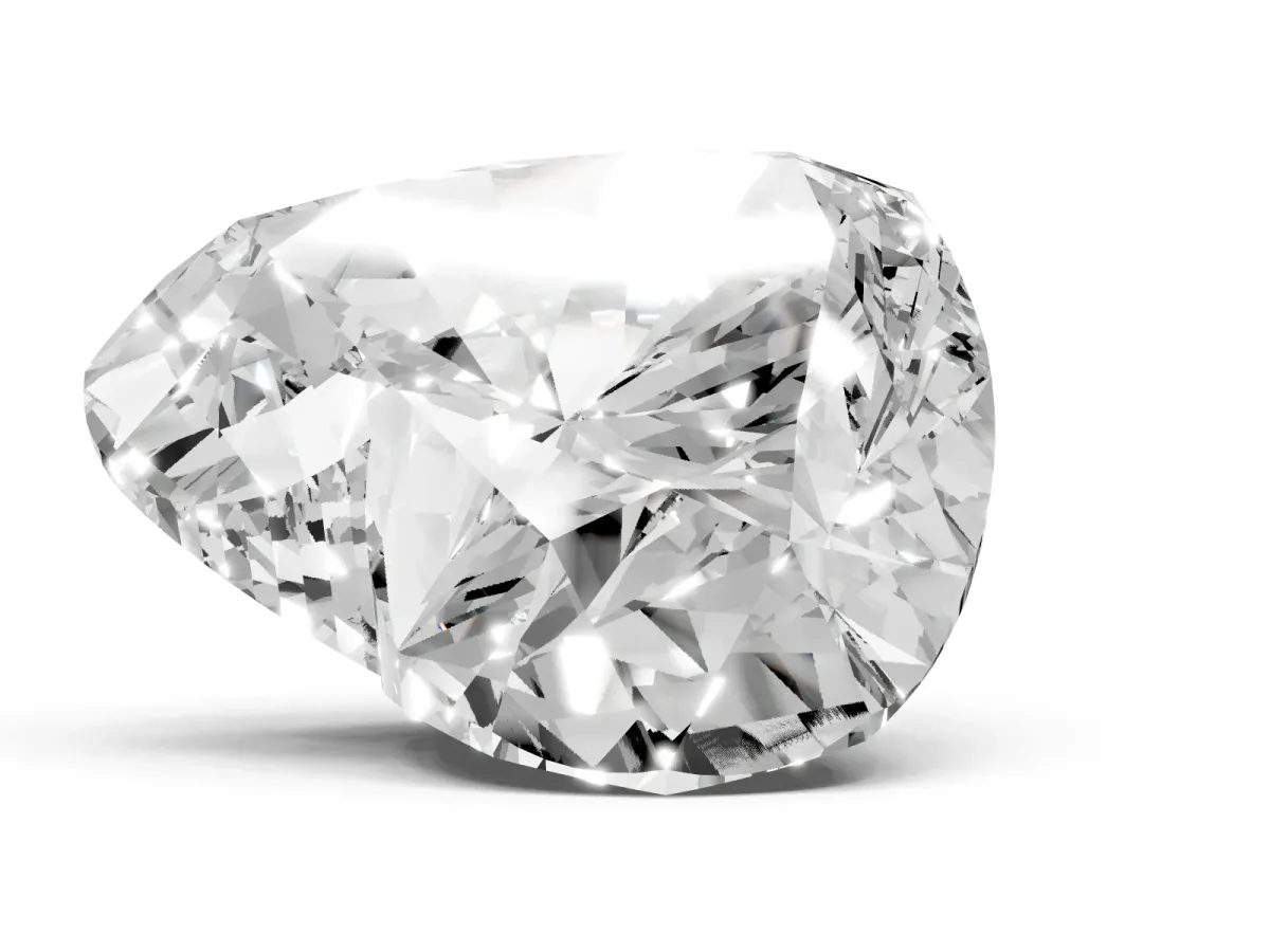 Heart Cut Diamond Ring with Marquise Side Stones and Prong Setting Silver