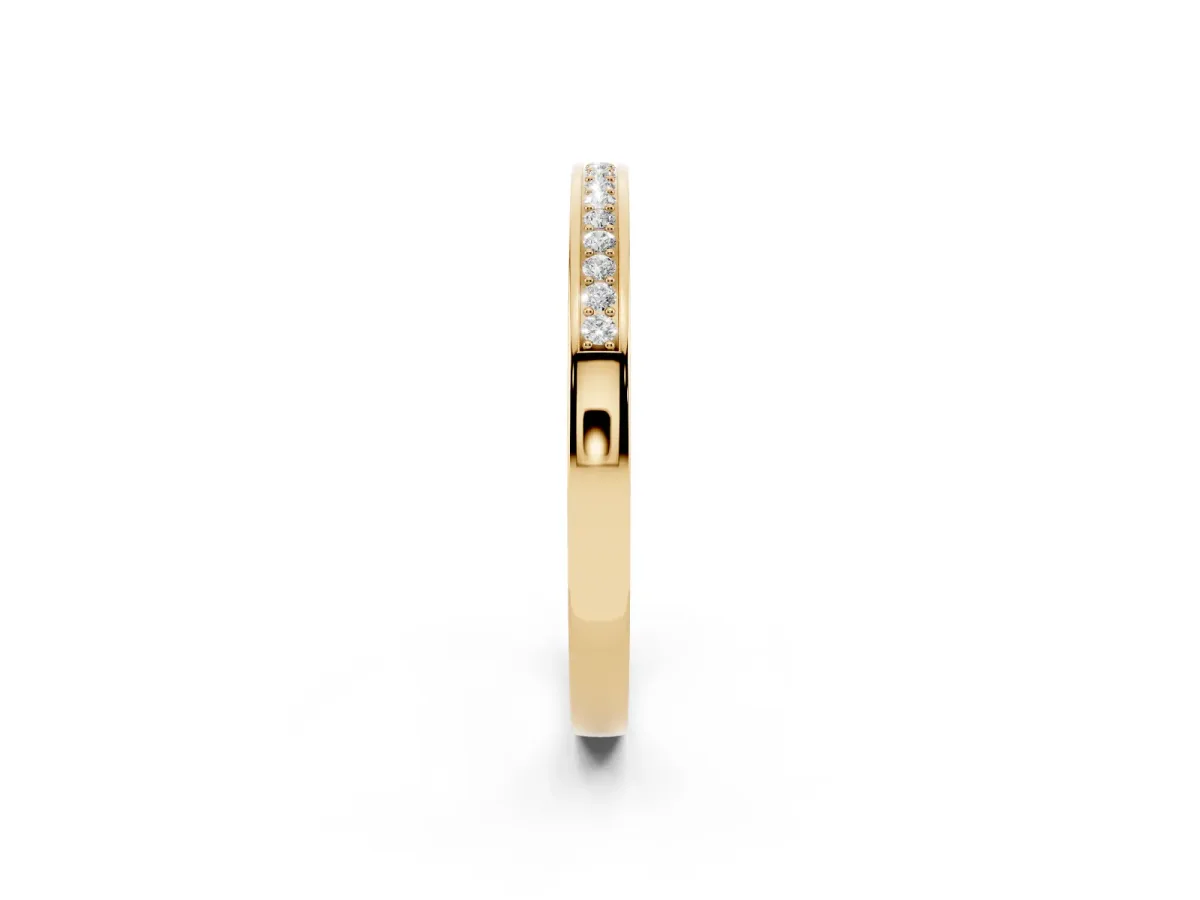 Round Diamond Half Eternity Pavé Band Yellow gold