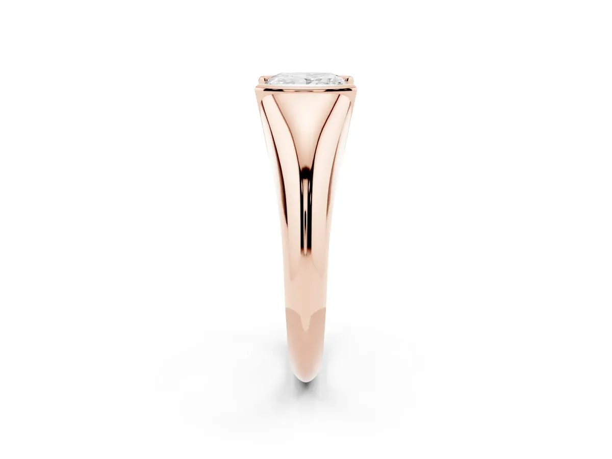 Princess Cut Solitaire Tension Set Diamond Ring Rose gold