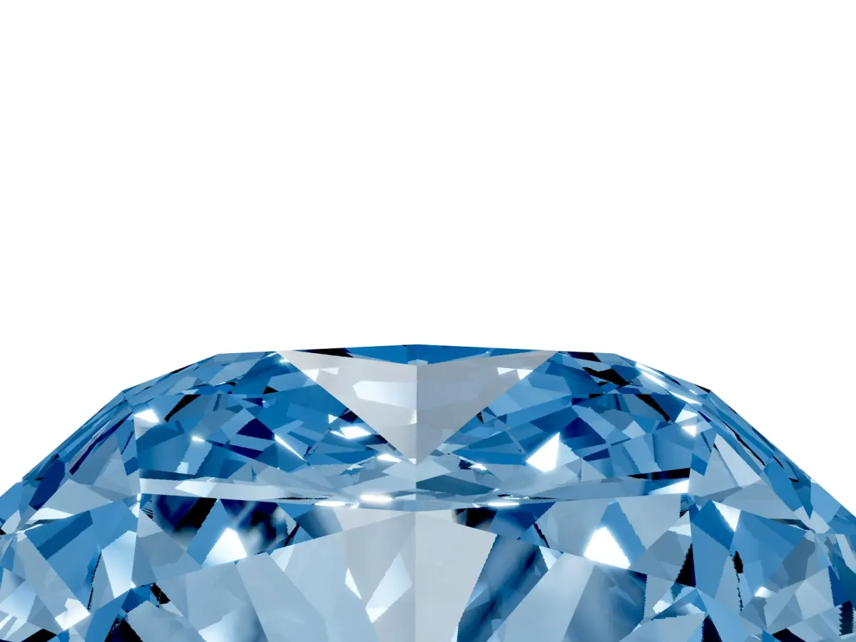 Fancy Blue Cushion Cut Solitaire Engagement Ring with Cathedral Band and Four-Prong Setting Rose gold