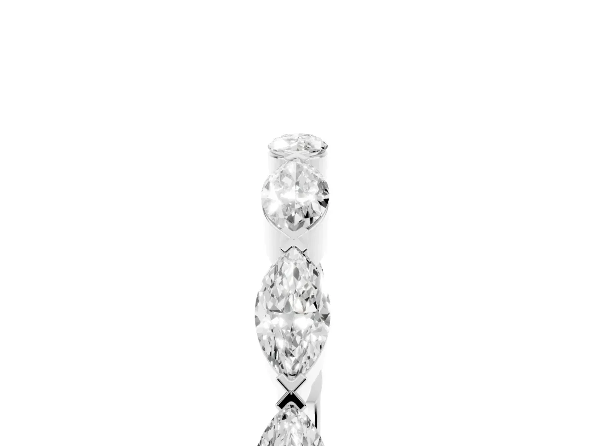 Marquise Diamond Eternity Band with Bezel Setting Silver